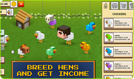 Breed hens and get income gameplay